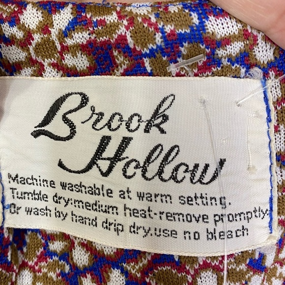 Vintage 60s 70s Flower Power Fall Floral Polyester Mad Men Mod Dress - Picture 8 of 9